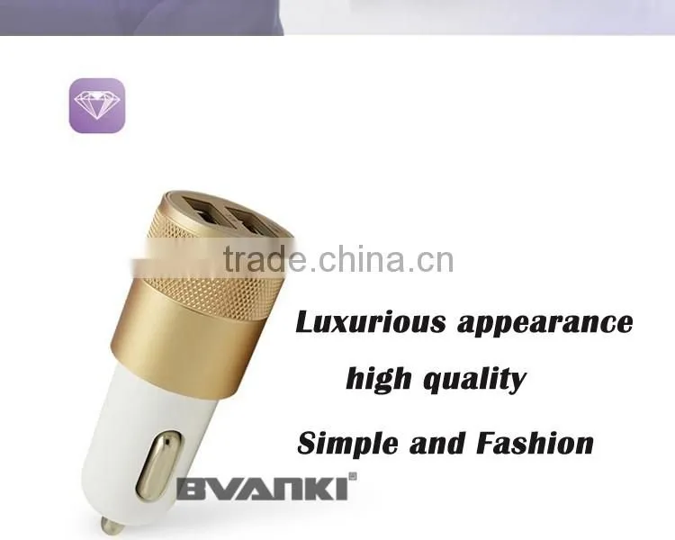 2016 New wholesale alibaba with high quality IC protecting vehicle automobile DC adapter 2 USB car charger bulk buy from china