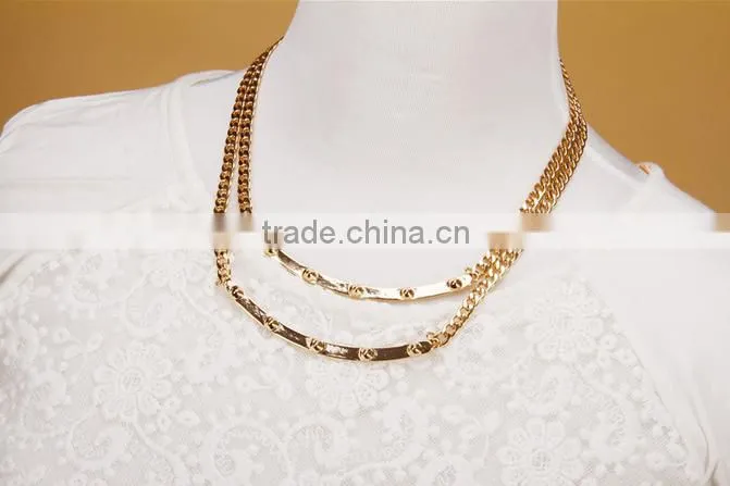 Fashion Double Layered Thin Gold Chain Necklace Simple Jewelry