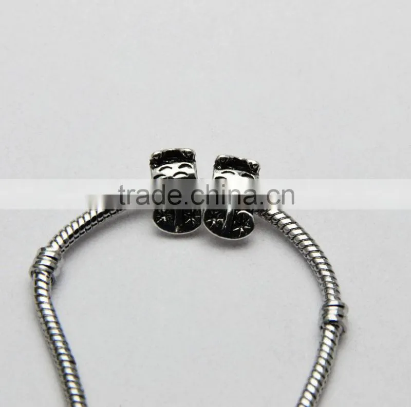 Creative New Style Owl Shape Large Hole Beads DIY Anti-Silver Bracelet Beads with Hole Accessories