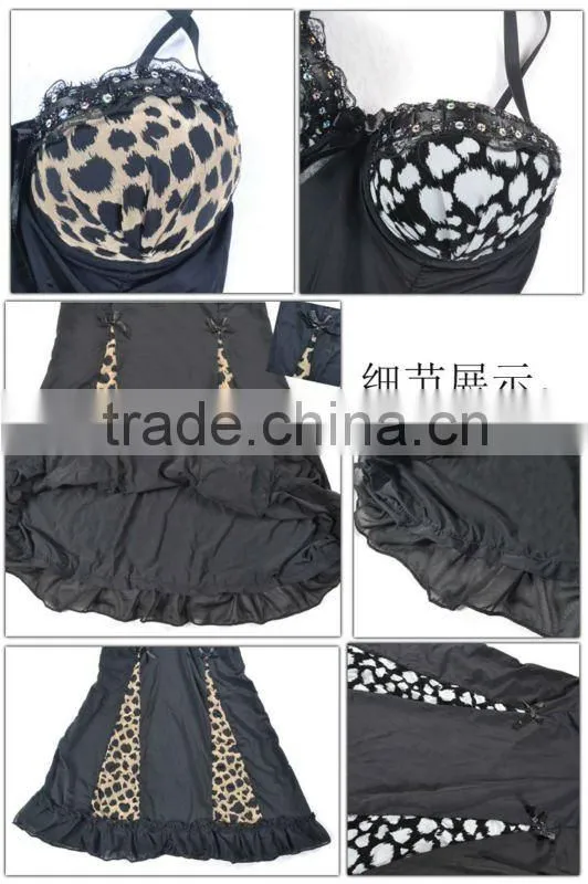Novel sexy hot lingeries animal print babydolls 5123