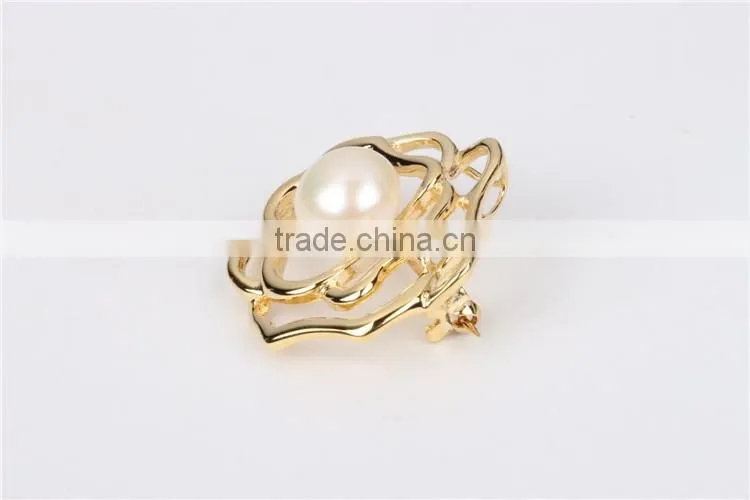 Fashion river born pearl flower designs brass brooch women jewerly set wholesale