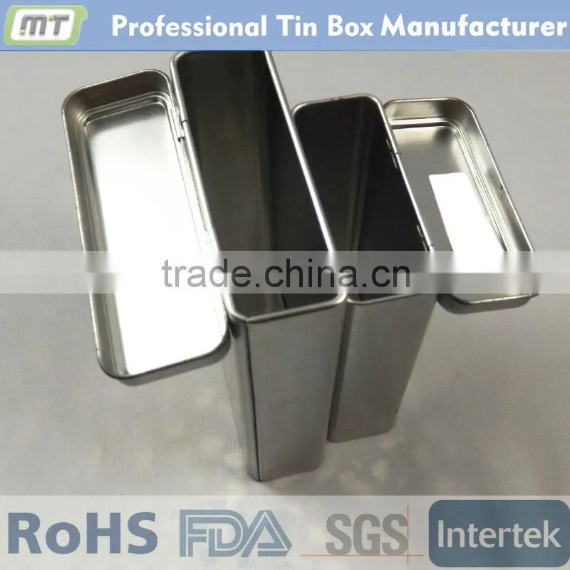 silvery stationery tin case