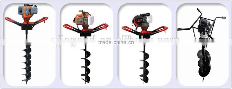 52cc gasoline earth driller machine with 100mm,150mm,200mm bit