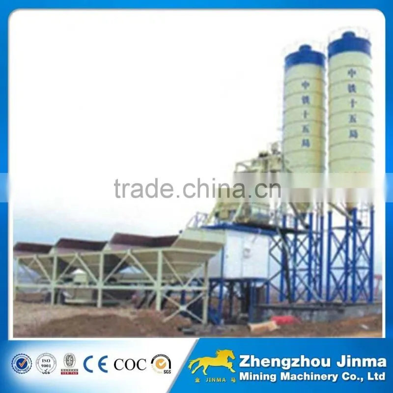 Stationary concrete mixing plant with capacity from 25 m3/h to 80m3/h