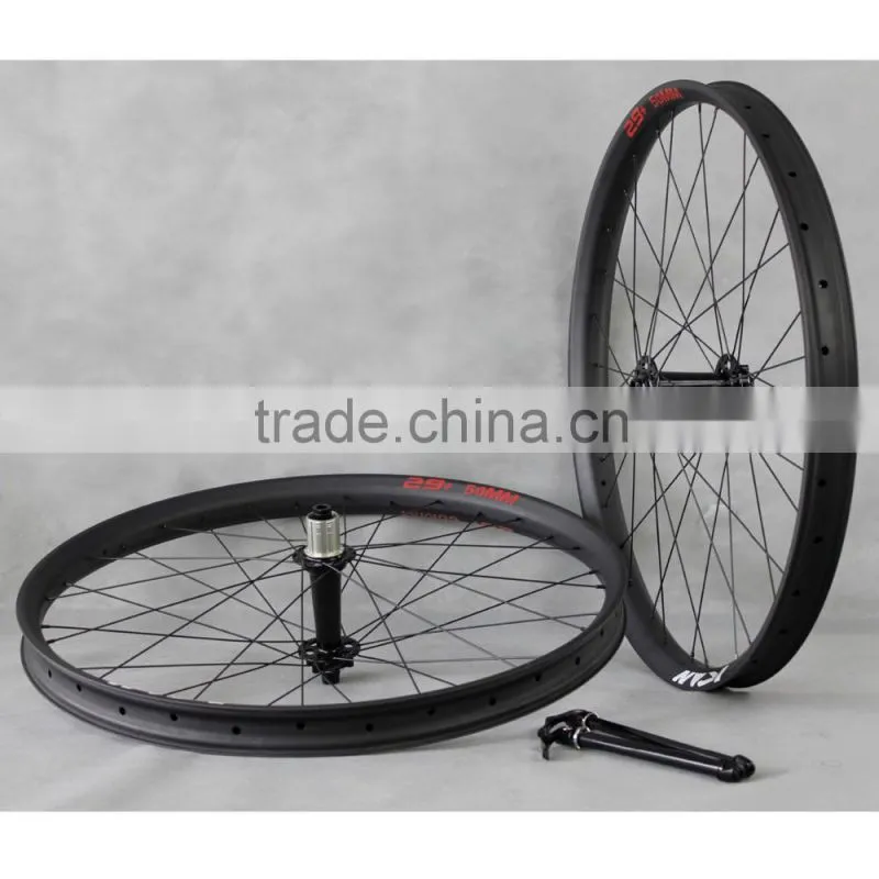 2016 ican 29+ carbon wheels 29 plus Carbon Fat MTB wheelset Rim 50mm Width Double Wall Hookless Tubeless Compatible