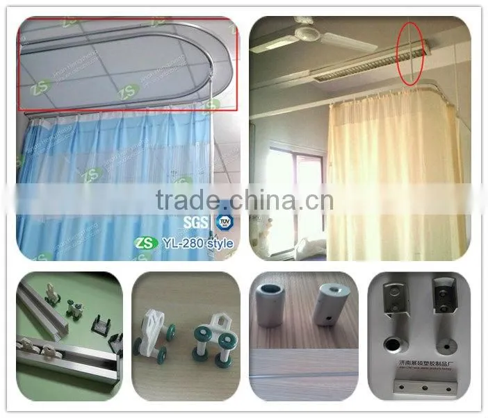Blue Antibacterial Hospital Partition Bed Disposable Curtain with Mesh