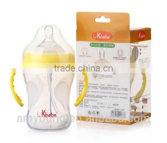230ml/8oz USA Thermal Sensitive Extra Wide Neck Breathing Silicone Baby Nursing Bottle China Silicone Baby Bottles A-1107