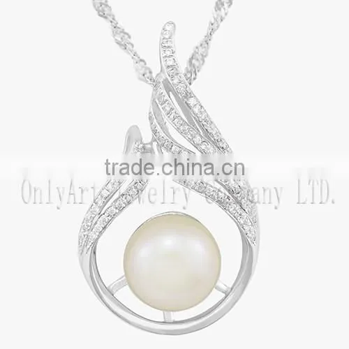 Big pearl jewelry 925 sterling sliver pendants for women pearl pendants