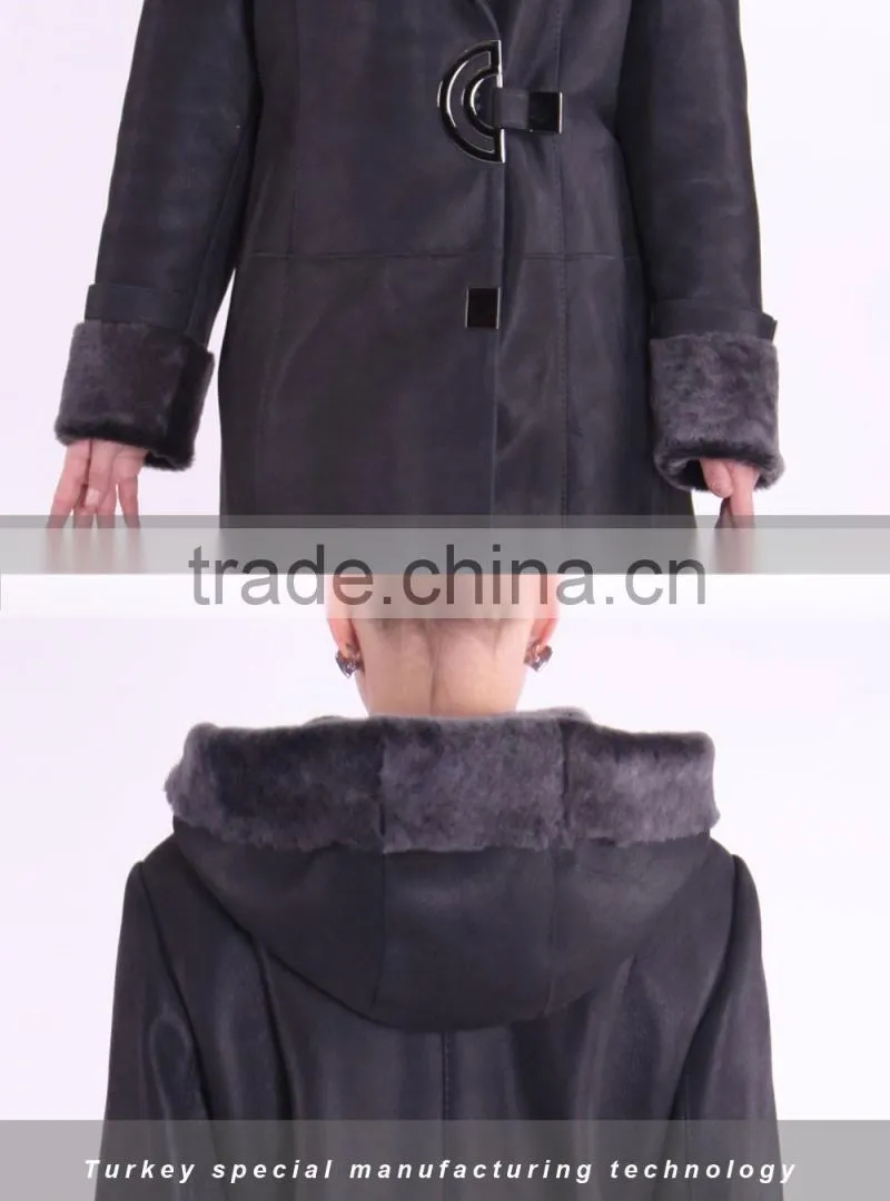 2015 Winter Medium Length Women Slim Fit Woolen Fur Coat