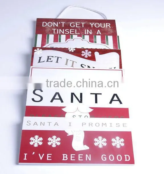 2014 new design square shaped Christmas theme hang plaque
