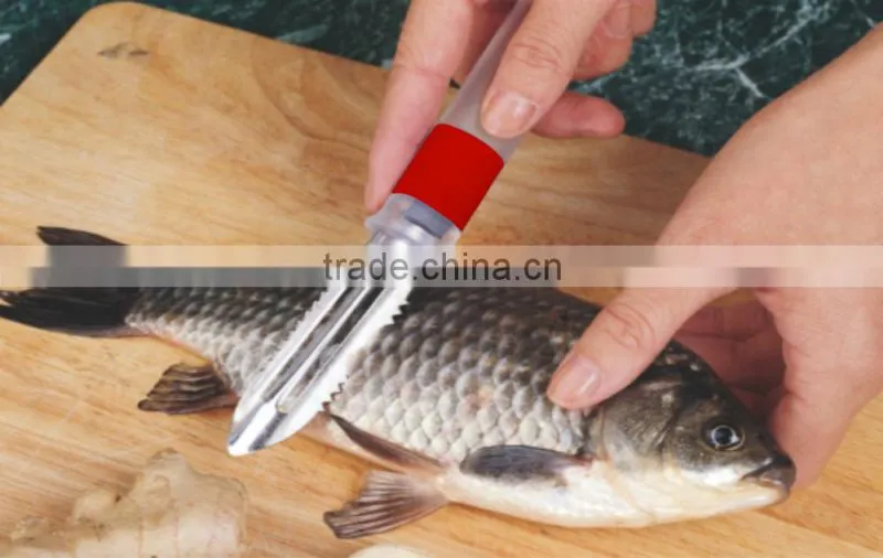 ABS+S/S 19*3 Kitchen tools multifunctional fruit&vegetable peeler/stainless steel fish scale scraper