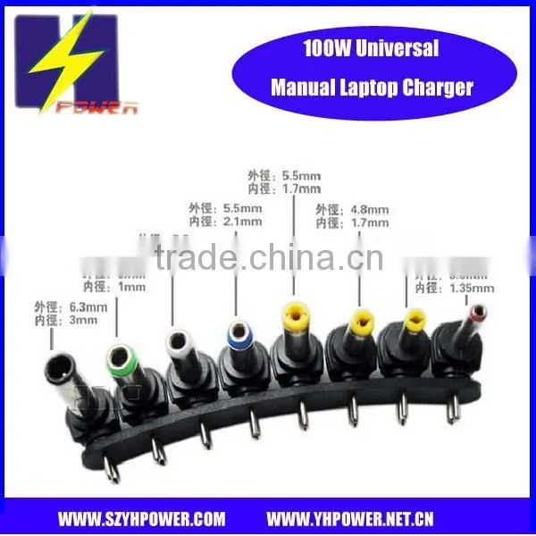 Manual universal ac adapter 100W with USB 5V 1A