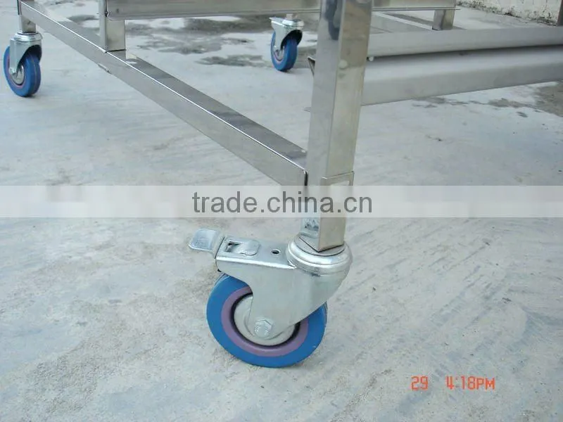 Single row 6 layers stainless steel tray rack trolley