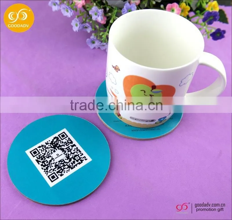 gift set promotional OEM designed custom blank beer MDF cork coaster
