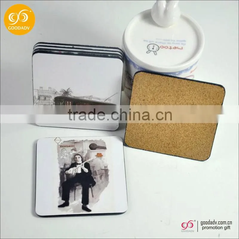 Made in China high quality for promotion gift blank mdf cork coaster