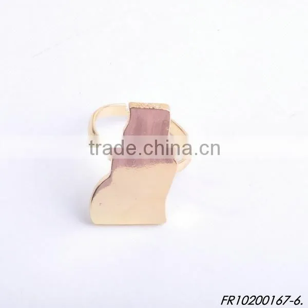 Shiny Gold and shiny silver Plating adjustable different states of usa map rings