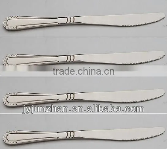 Stainless dinner knife made by Junzhan with high mirror polishing and low price