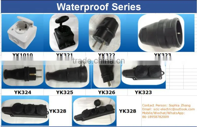 YK326 ip44 waterproof socket with cover