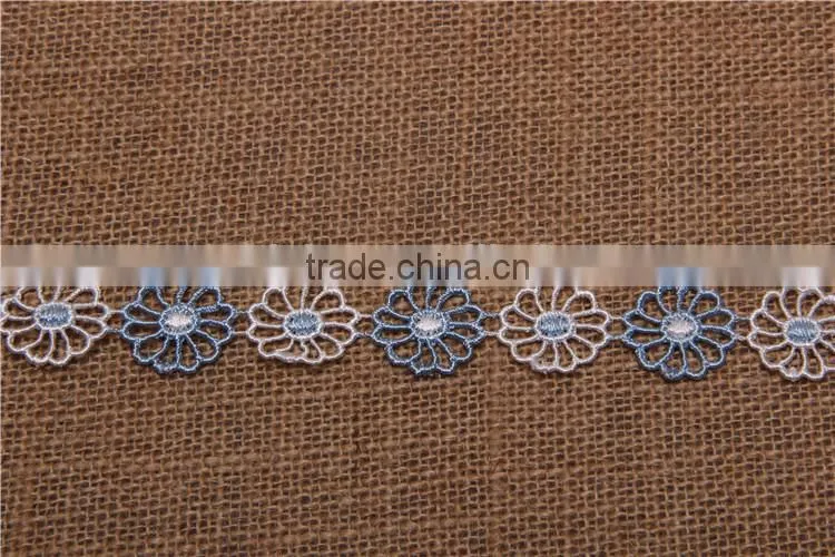 two-tone flower pattern chemical hollow lace trim for accessory and garment