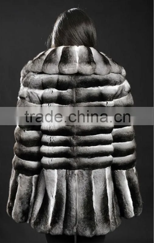 real chinchilla fur coat from China
