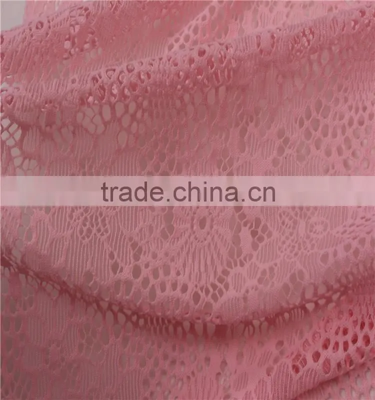 China Textile Manufactures Supply Fashional Jacquard Nylon Stretch Lace Fabric