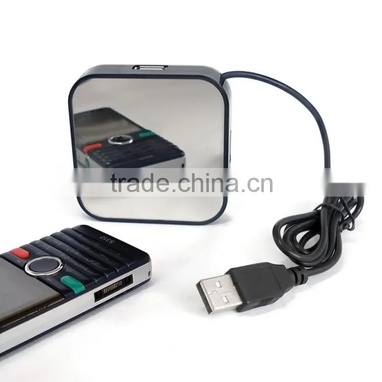 Computer led logo 4 port usb hub with mirror as promotional gift