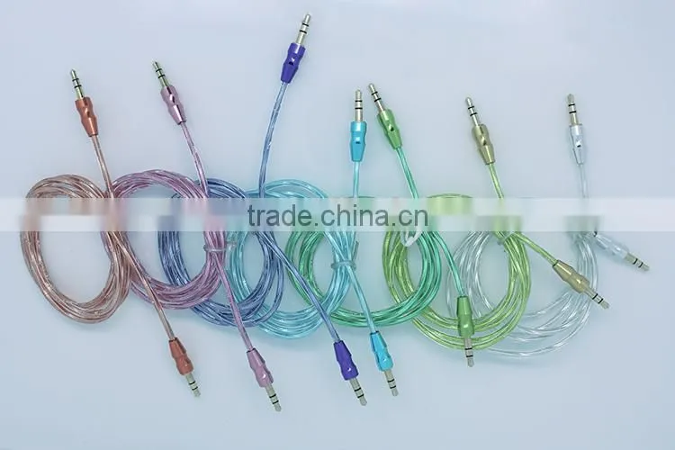 wholesales DC3.5mm flat braid metal audio cable