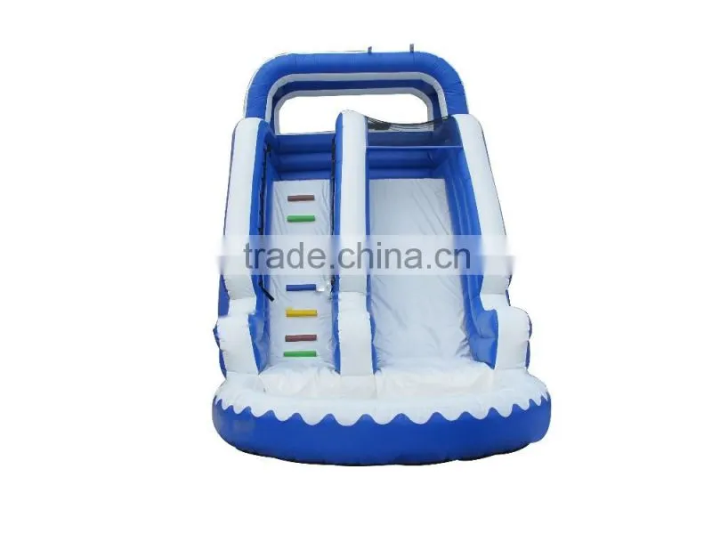 water slide with pool