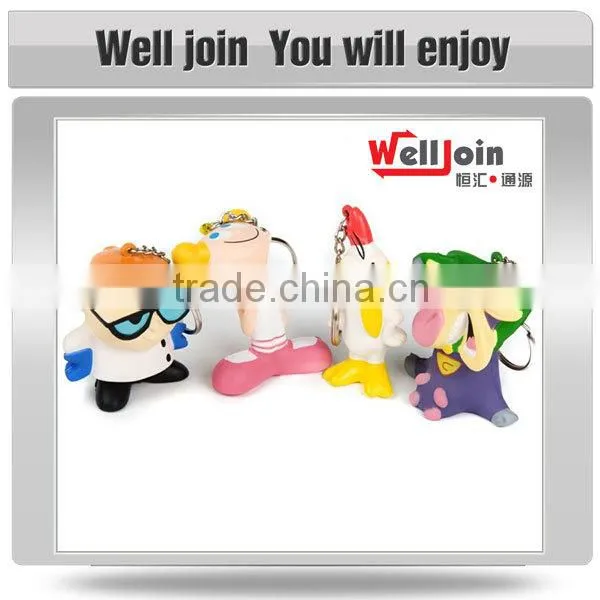 Newest design top quality doll custom plastic keychain