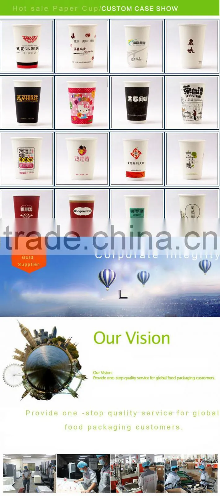 Eco-Friendlly High quallity folding paper cup with handle