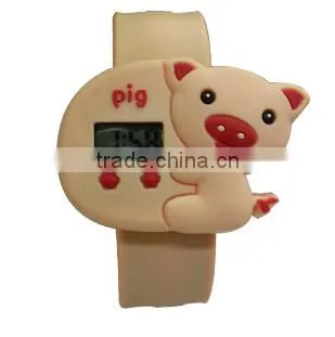 2014 hot selling customized cheap promotion cartoon silicone wrist watches/fashion silicone cartoon watch
