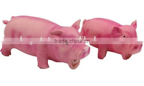 Colored latex pig with real sound dog toy display pink pig dog toy
