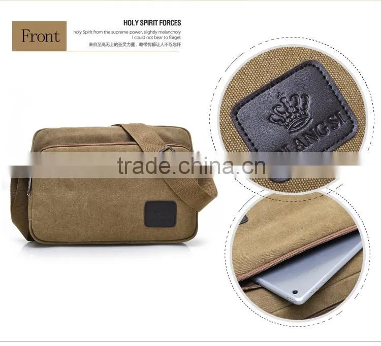 2016 wholesale canvas messenger bag shoulder bag