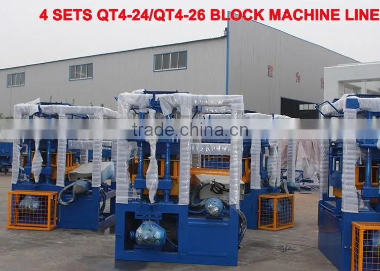 QT4-24 concrete hollw block making machine for sale