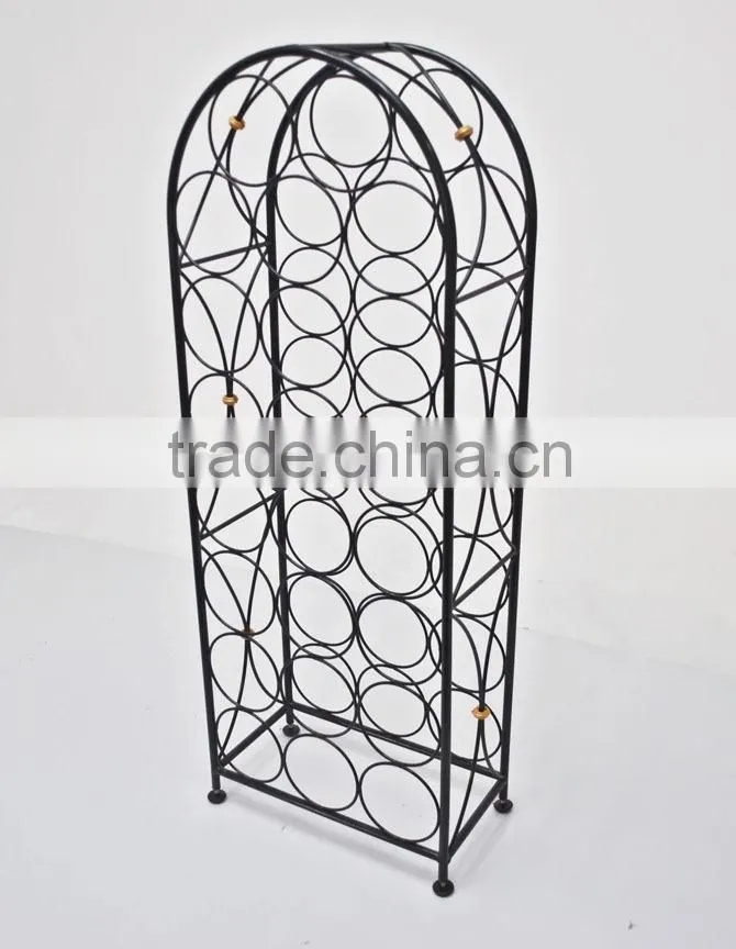 customized shining fashionable metal wine shelf rack