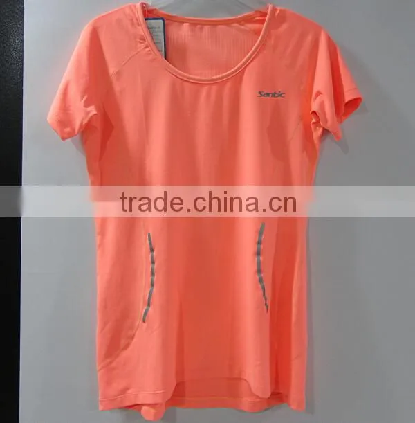 2015 santic women running wear coolmax running shirt