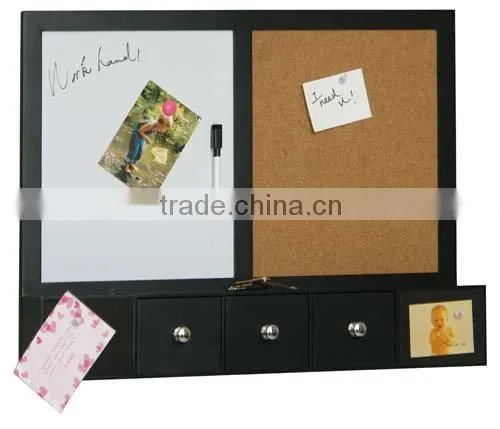 SR2404 cork and dry erase board wooden memo board