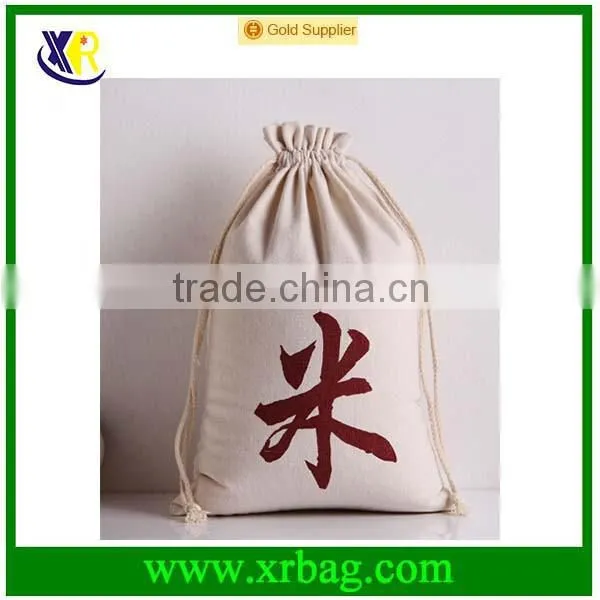 Custom promotional cotton drawstring grocery backpack bags