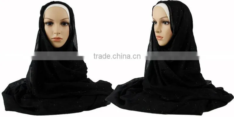 Fashion glittery muslim scarf hijab Muslim scarf