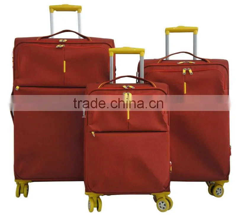 Green Spinner Wheels Nylon Trolley Luggage Factory Luggage Bag New Model