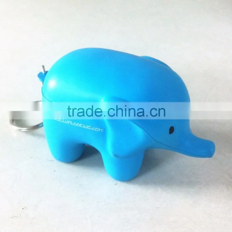 PU blue elephant foam keychains