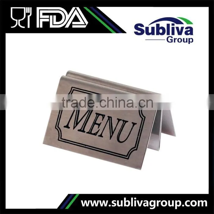 Stainless Steel Table Stand Tent Type Bar Menu Holder
