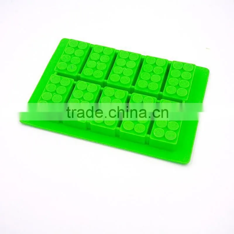 Rubber Ice Cube Mould Ice Tray Brick Shape Ice Blocks 10 Slots Ice Cream Tubs Fandont Chocolate Mold Bar Party Frozen Drink 1PC