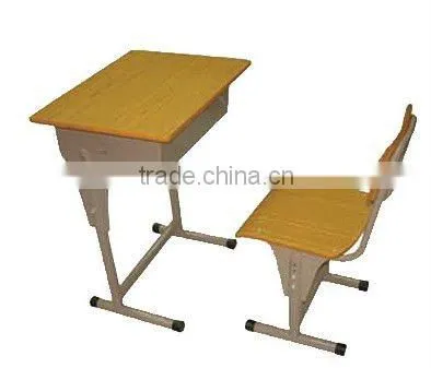 Plywood school desk and chair