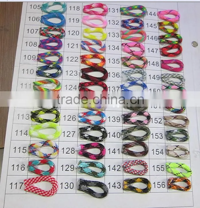 Hot sale rainbow paracord woven keychain, rainbow rope 550 to make keychain, rainbow 550 paracord survival keychain