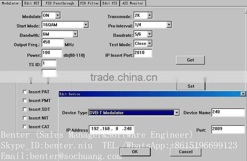 asi to dvb-t converter modulator (ASI IN,DVB-T RF out)