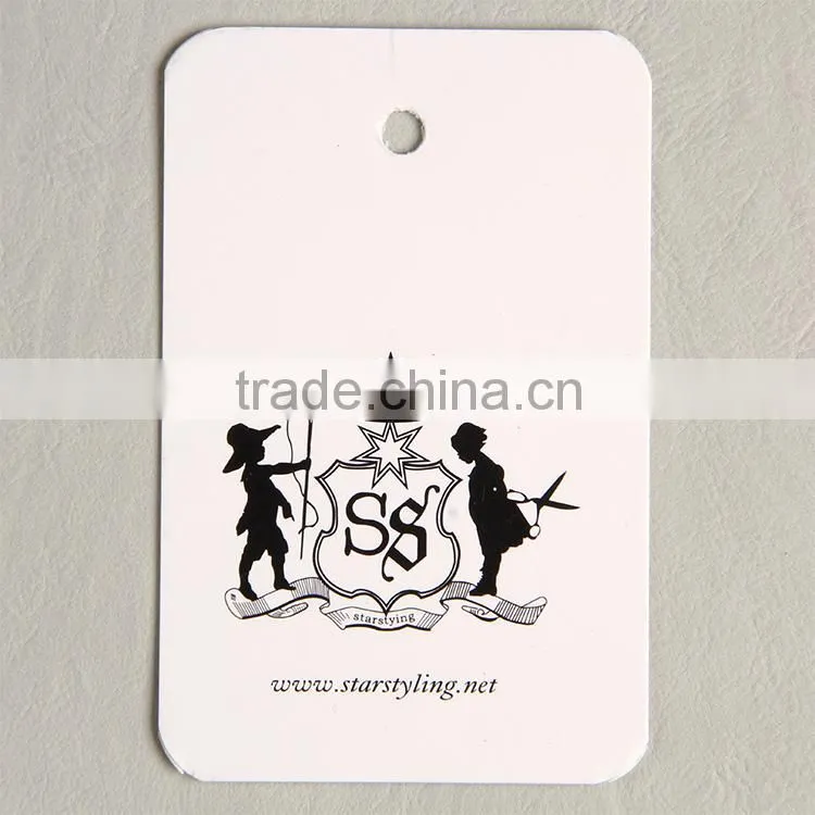 Art paper printed paper card with round angle cut for men's outer jackets