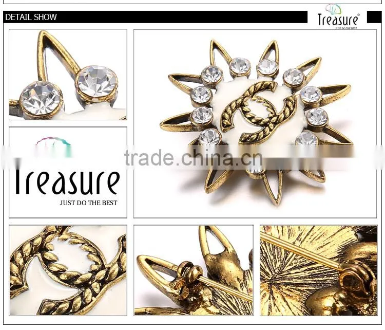 2015 latest new model famous brand imitation flower shape trendy best price brooch wholesale