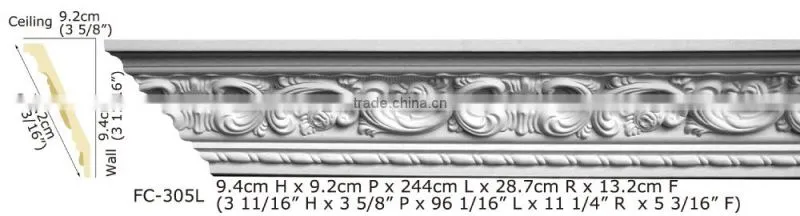 High Quality Good price beautiful new modern luxury Decorative pu carved cornice mouldings