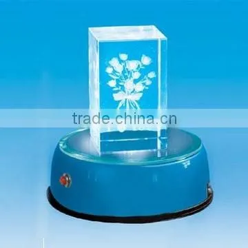 Wholesale 3d laser engraved block Crystal LED light Base For Crystal wedding decoration